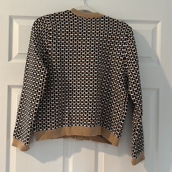 Ann Taylor Petite Geo Stitch Sweater Jacket - Picture 8 of 10